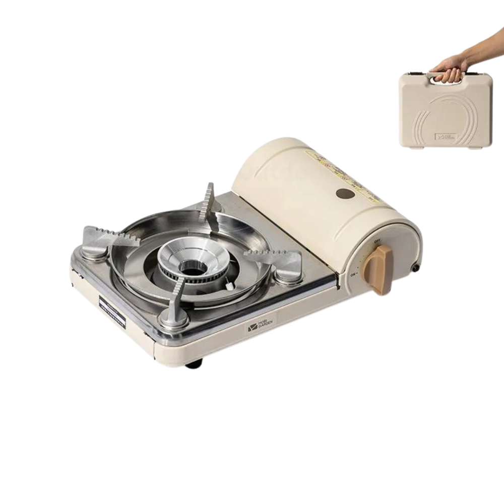 Camping Gas Stove 1.86KW Portable Wind Resistant Outdoor Cooker - White
