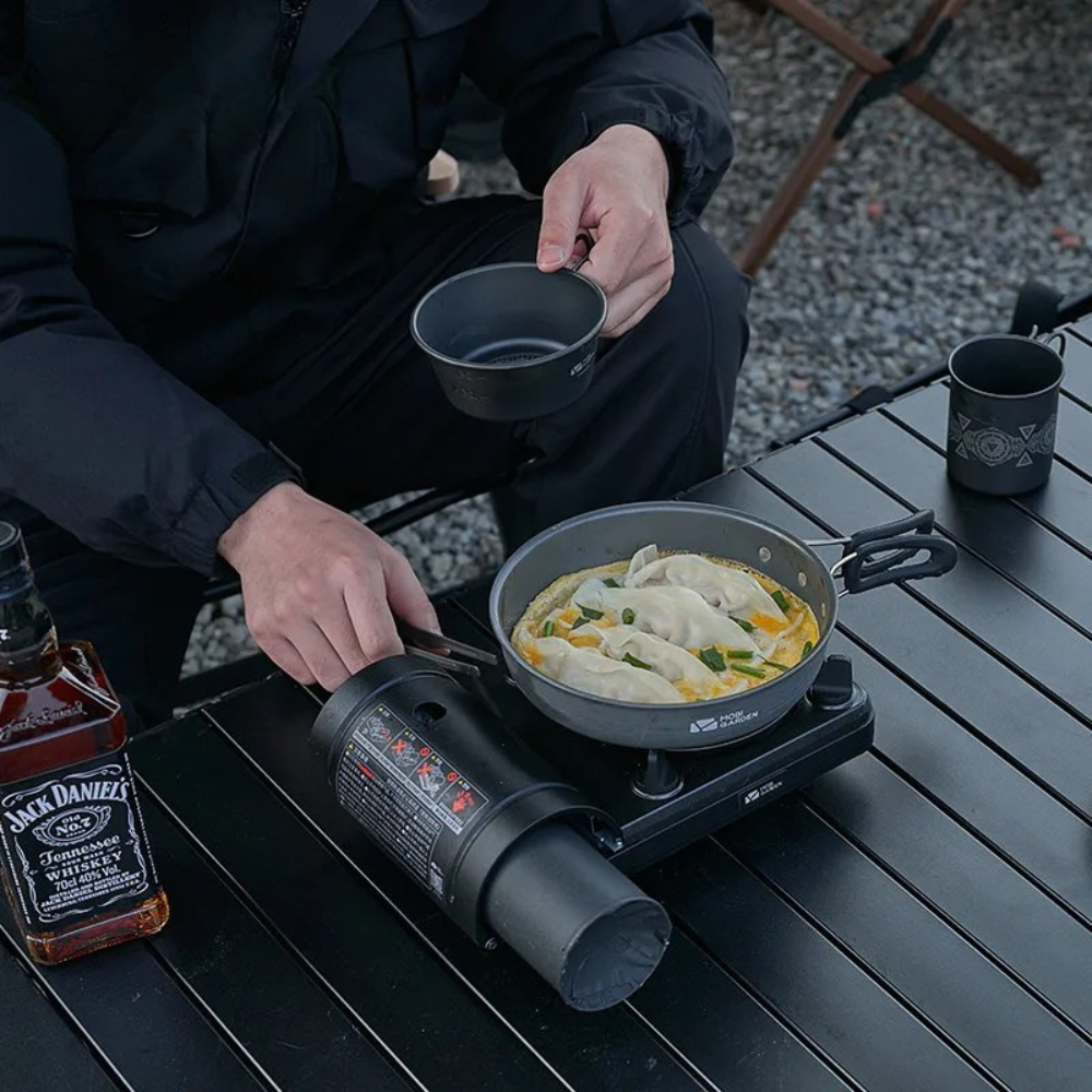 Camping Gas Stove 1.86KW Portable Wind Resistant Outdoor Cooker - White