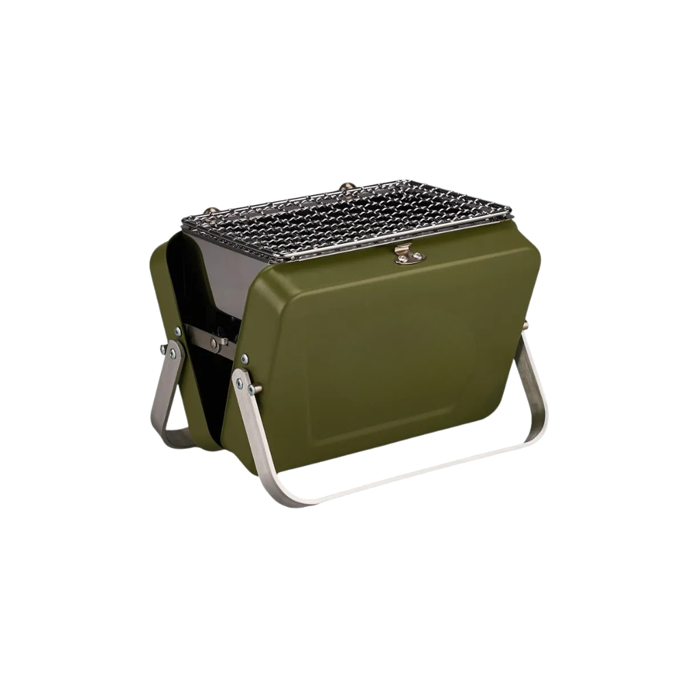 Camping Grill Foldable Portable Stainless Steel Tabletop BBQ Rack - Green
