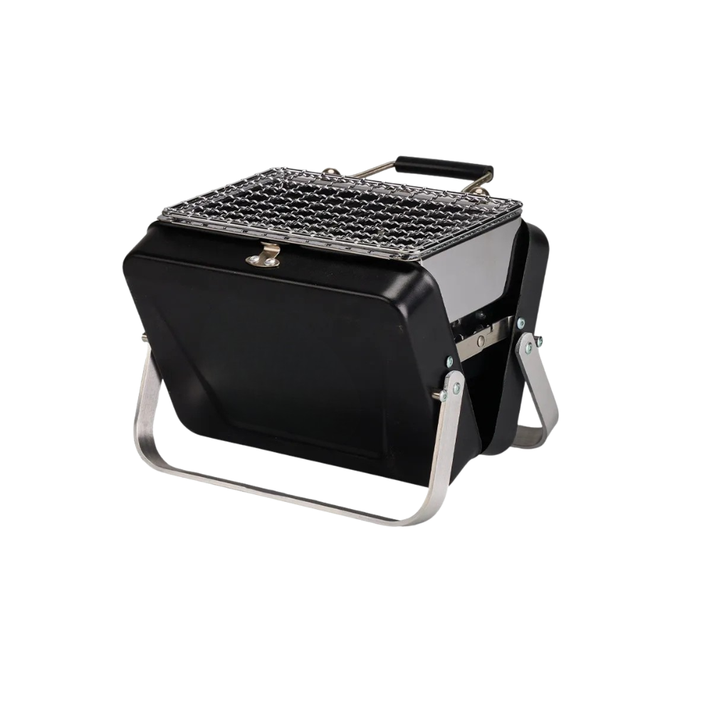 Camping Grill Foldable Portable Stainless Steel Tabletop BBQ Stove Outdoor Cooking Rack - Black