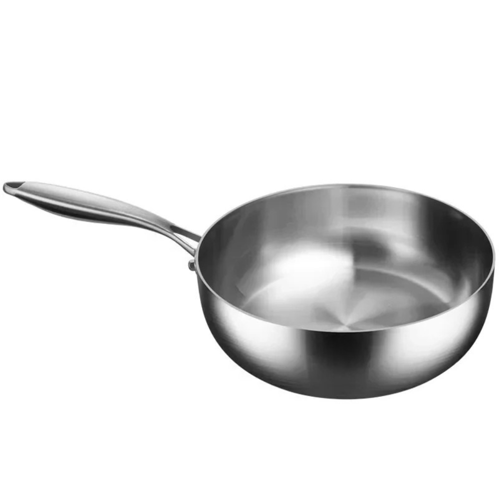 Frying Pan 30cm Deep 316 Stainless Steel Flat Bottom Cooking Pan
