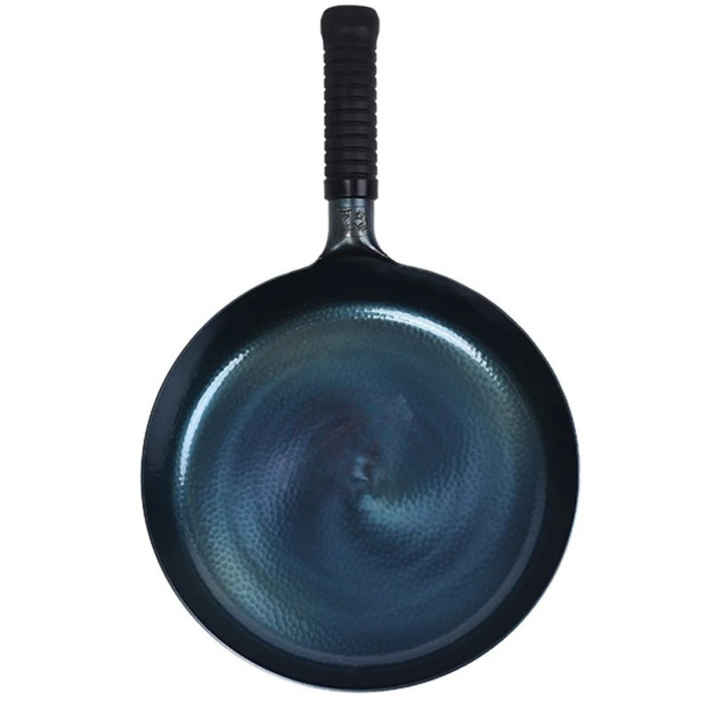 Iron Frying Pan 28cm Traditional Hammered Hand Forged Induction Compatible