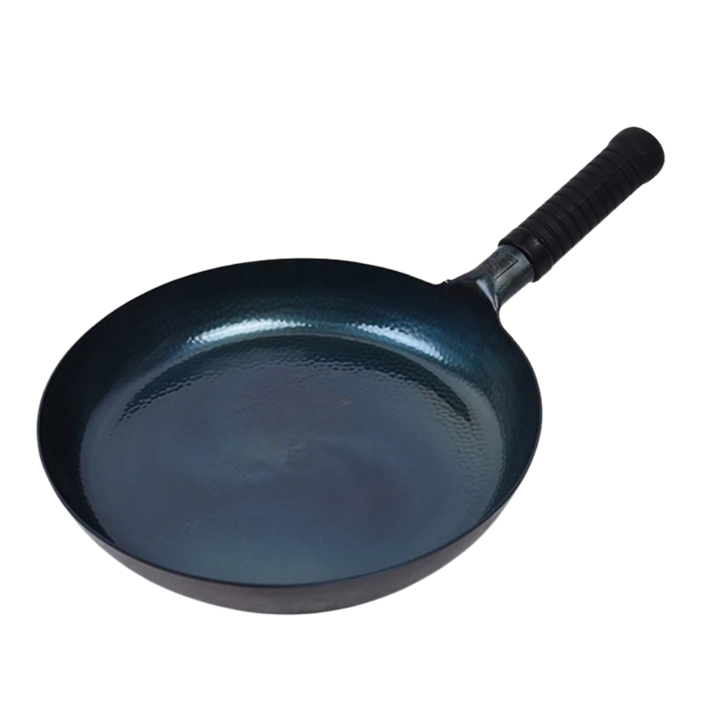 Iron Frying Pan 30cm Traditional Hammered Hand Forged Induction Compatible