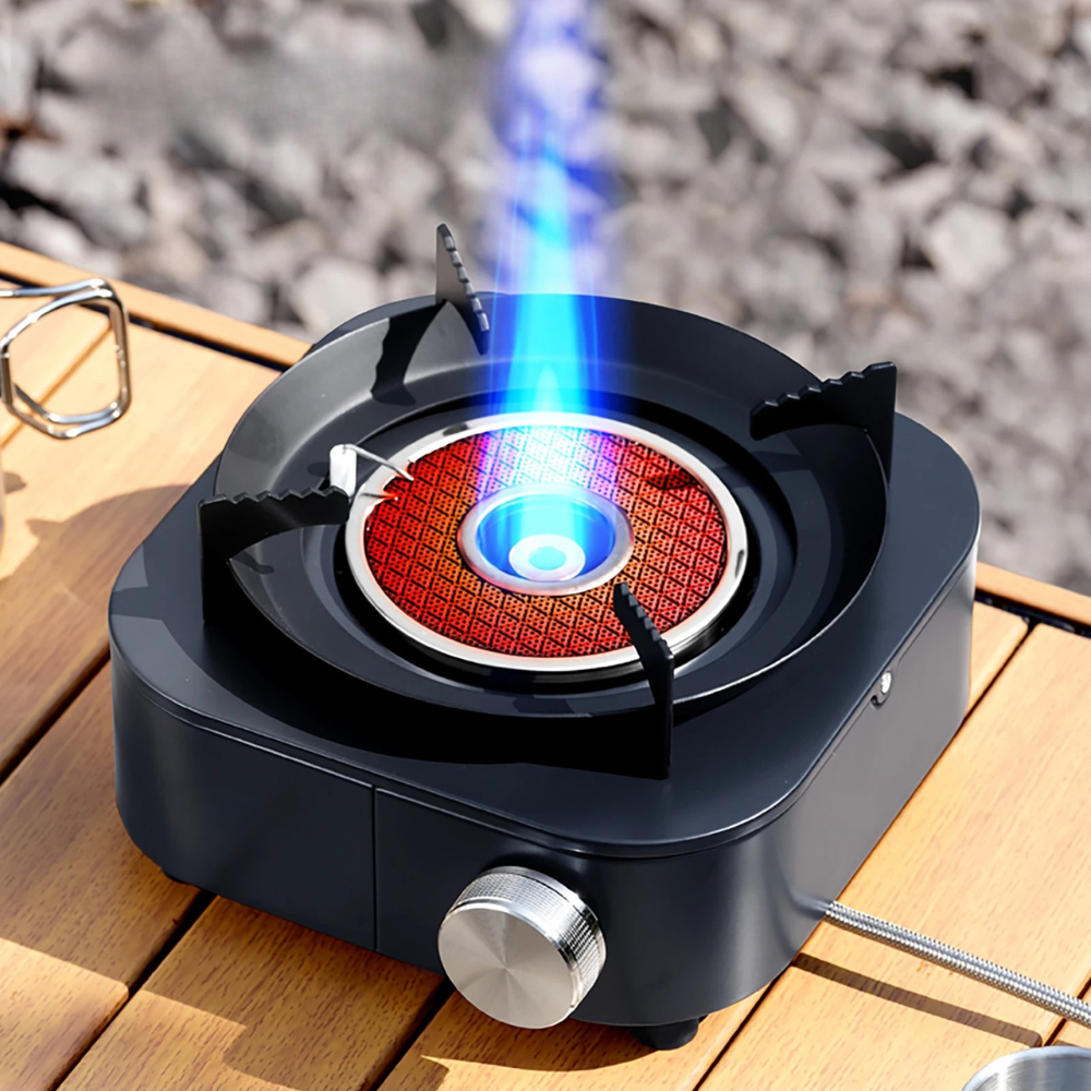 Camping Cooking Stove 4000W Infrared Burner Split Type Portable Outdoor Furnace – White