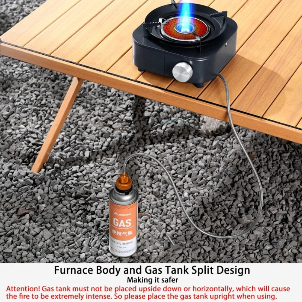 Camping Cooking Stove 4000W Infrared Burner Split Type Portable Outdoor Furnace – White