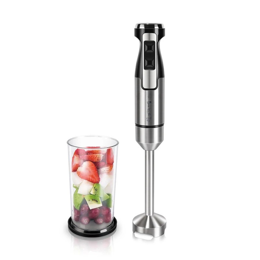 Stick Blender 500W Multi Food Mixer 600mL Beaker Dual Speed Control – Silver