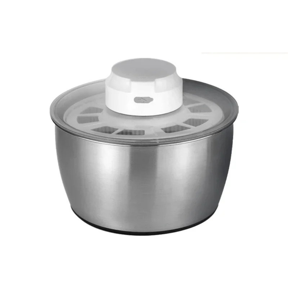 Salad Spinner 5L Electric Salad Dryer Washer Rechargeable Battery Bowl – Silver