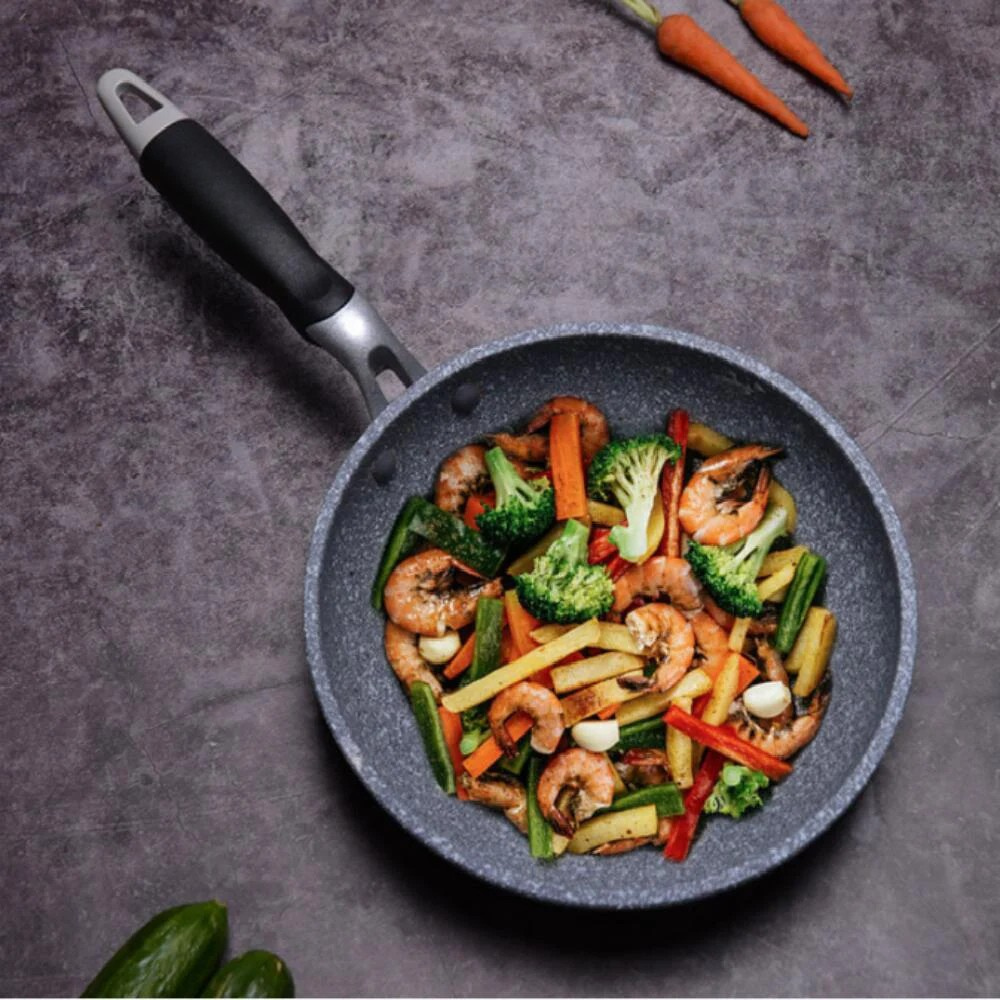 Frying Pan 26cm Aluminum Alloy Induction Compatible Flat Bottom Skillet