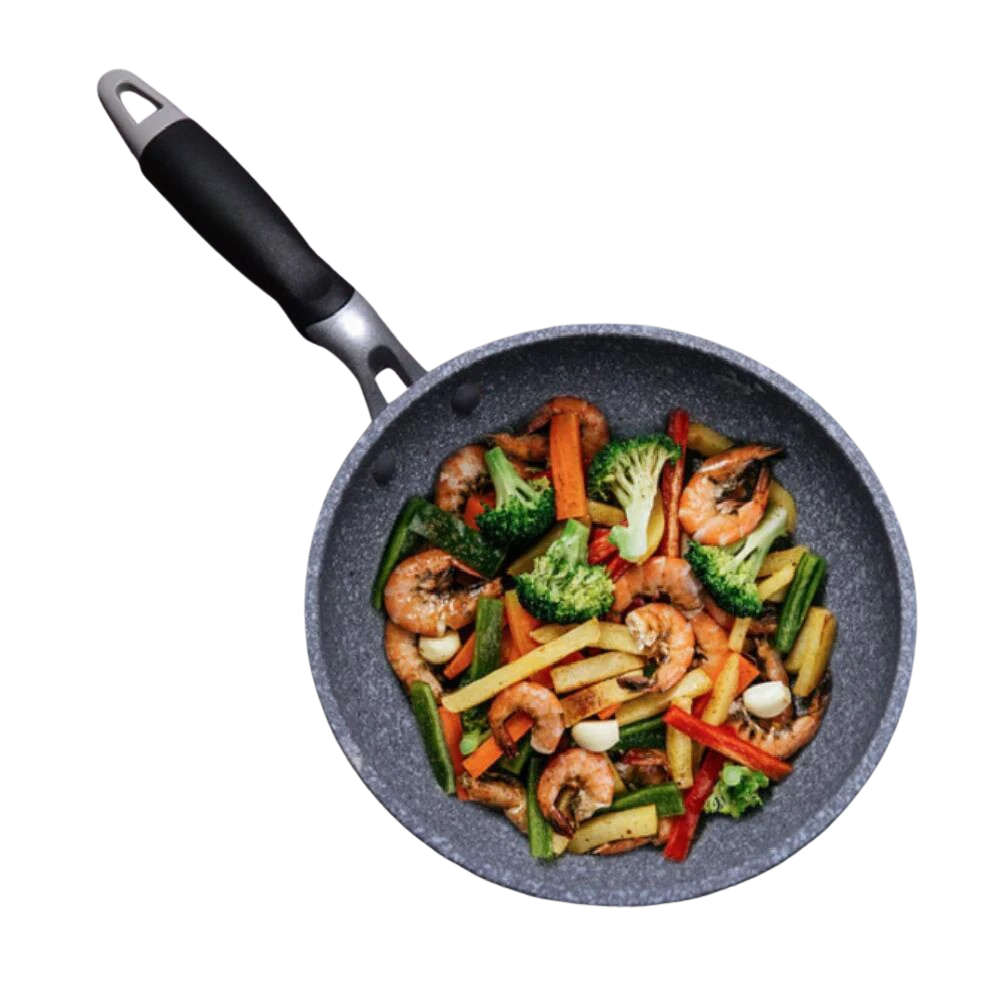 Frying Pan 28cm Aluminum Alloy Induction Compatible Flat Bottom Skillet
