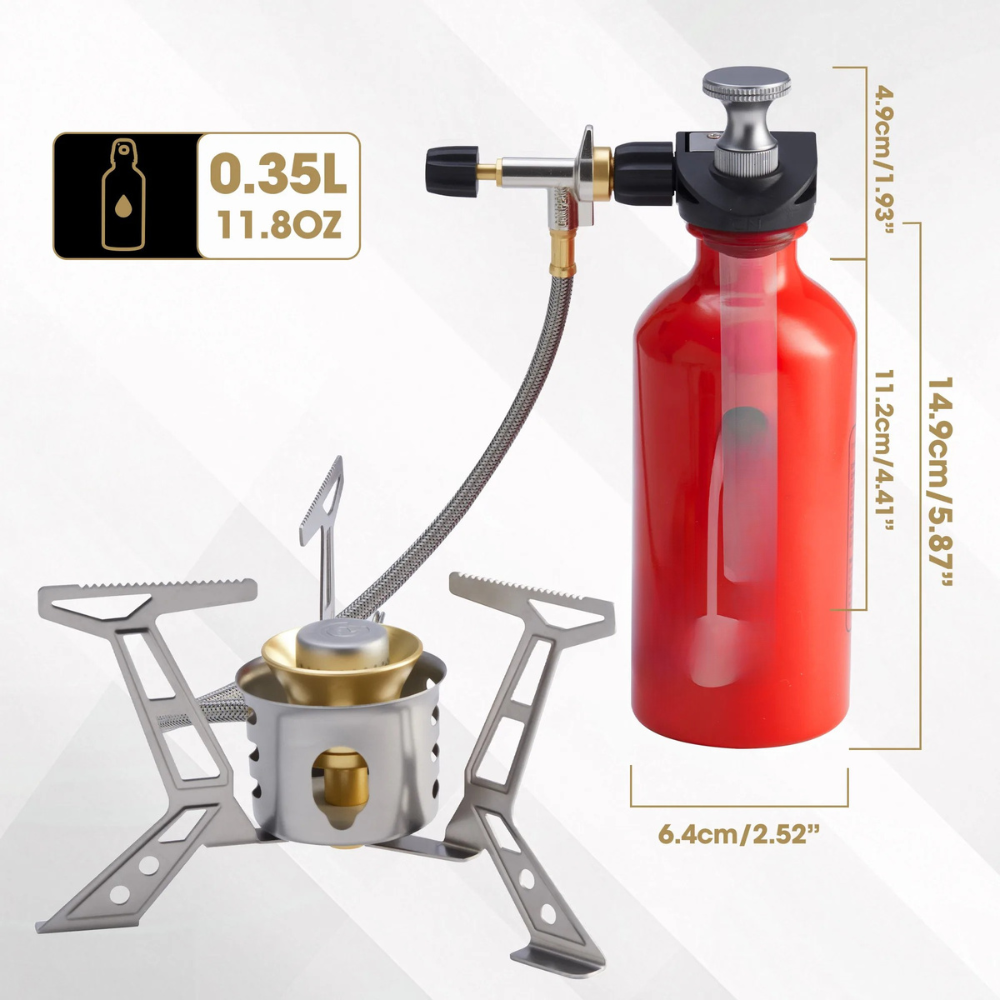 Camping Stove 350mL Multi Fuel Silent Burner Portable Outdoor Cooker