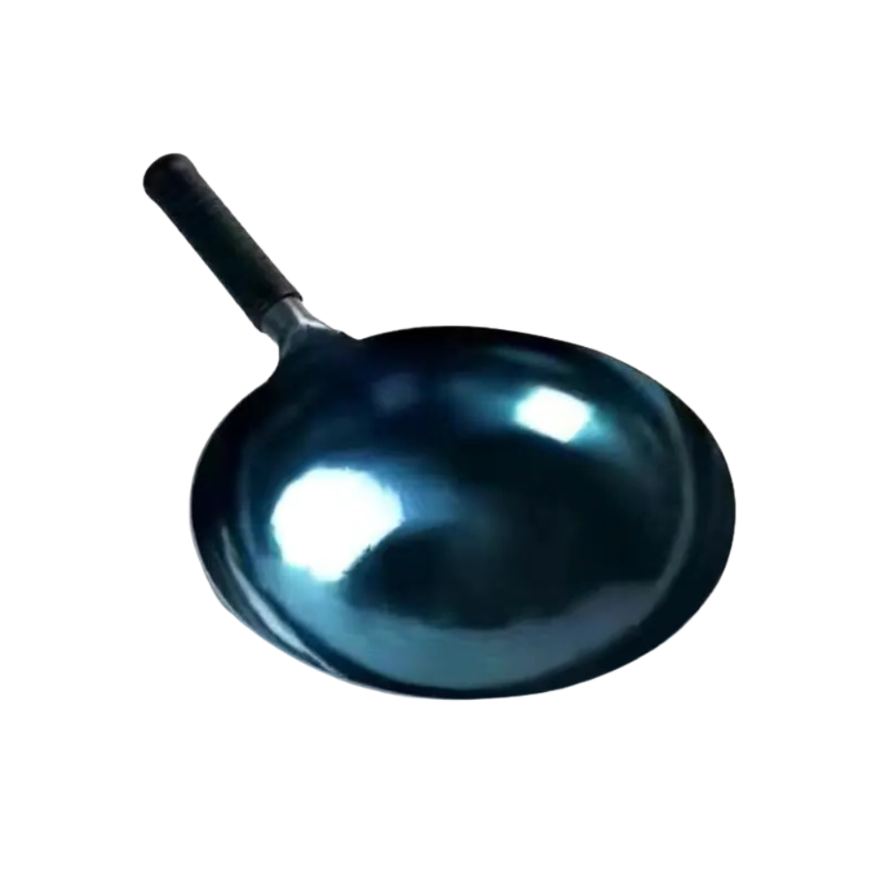 Wok 36cm Hand Forged Iron Round Bottom Uncoated Cookware