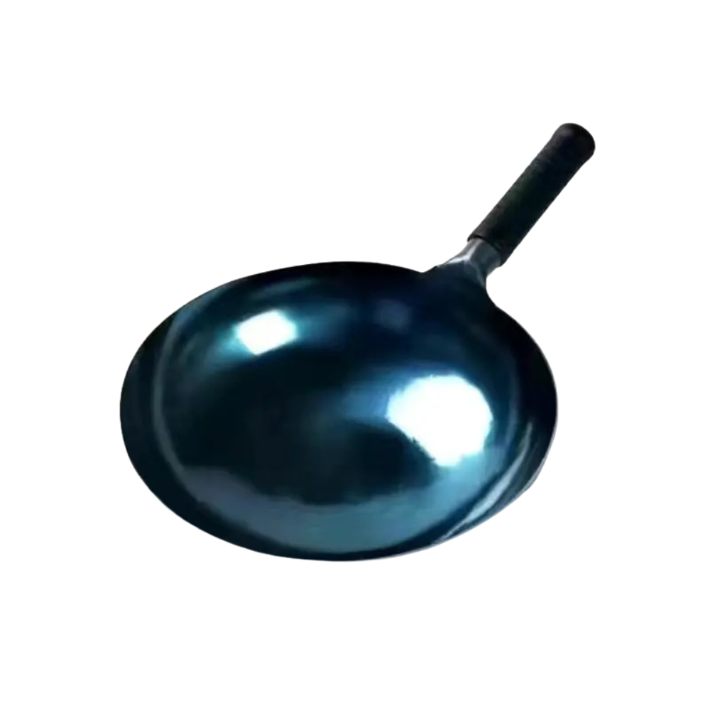Wok 32cm Hand Forged Iron Round Bottom Uncoated Cookware