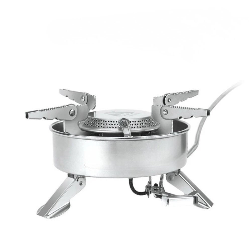 Camping Stove 2270W Gas Burner Windproof Portable Outdoor Cooker – Silver