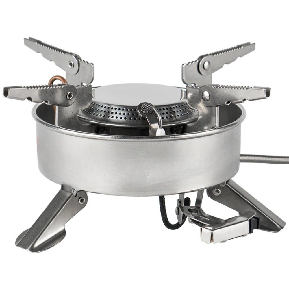 Camping Stove 2270W Gas Burner Windproof Portable Outdoor Cooker – Silver