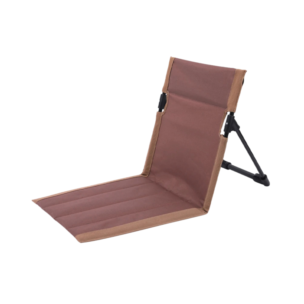 Camping Chair Foldable Single Seat Padded Cushion Backrest Portable Lounger – Brown