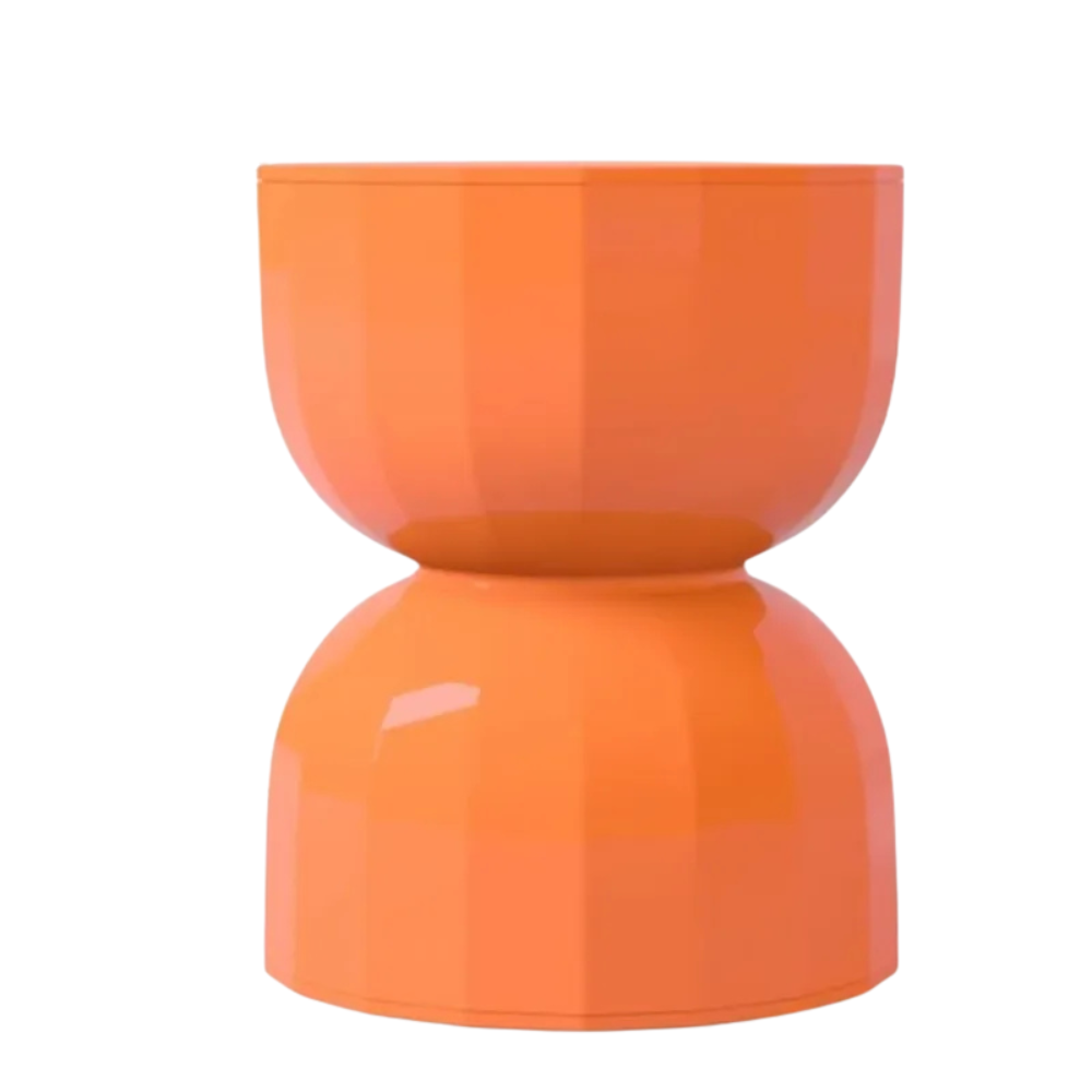 Side Table 45cm Hourglass Shape Stool Accent Coffee Table – Orange