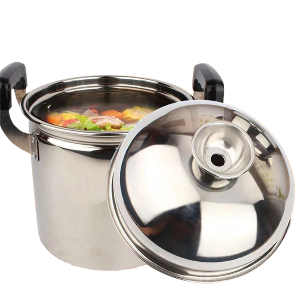 Soup Stock Pot 6.6L Stainless Steel Deep Cooking Pot with Lid – 22cm
