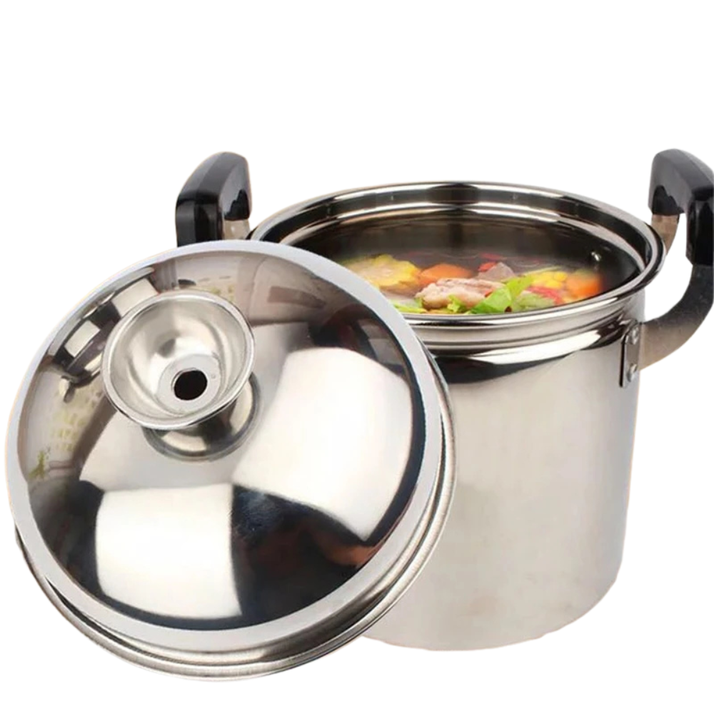 Soup Stock Pot 8.3L Stainless Steel Deep Cooking Pot with Lid – 24cm