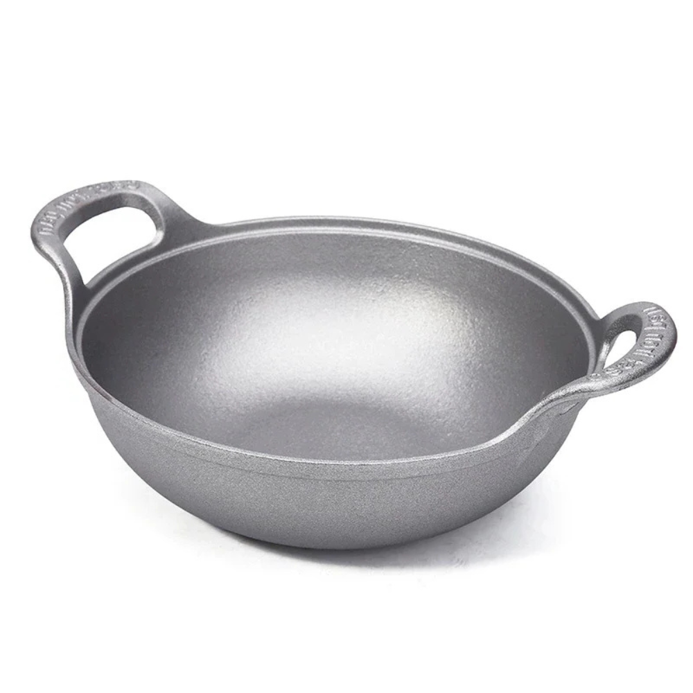 Chef Pan 38cm Cast Iron Flat Bottom Deep Frying Cookware