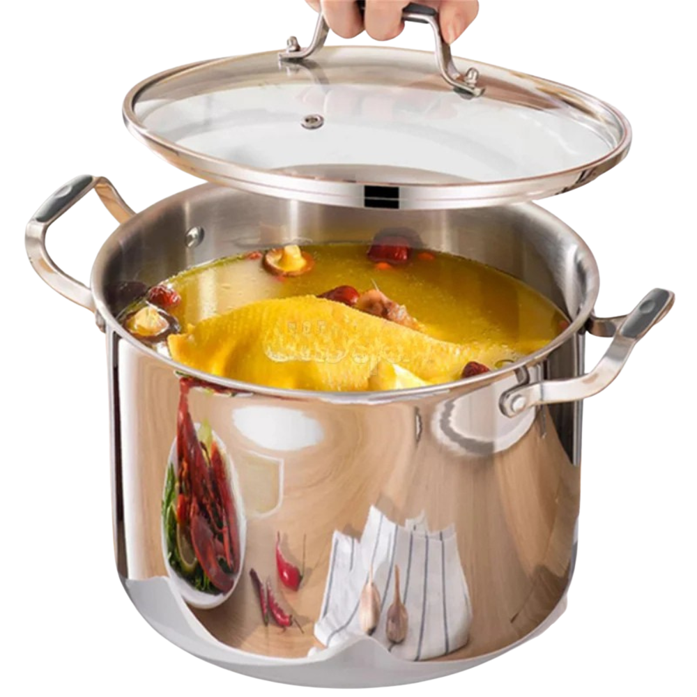 Soup Pot 32cm 316 Stainless Steel Deep Stock Cooking Pot with Lid