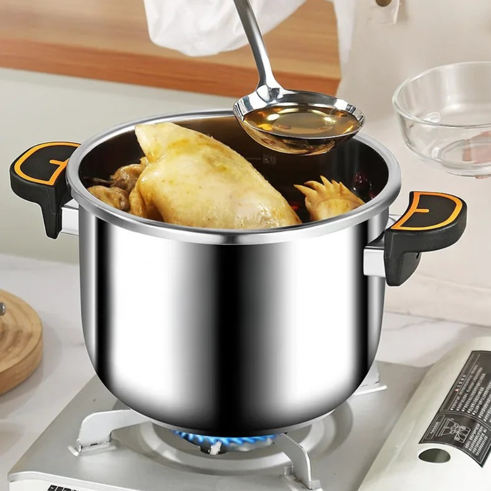 Pressure Cooker 22cm 5L 304 Stainless Steel Explosion Resistant Cooking Pot