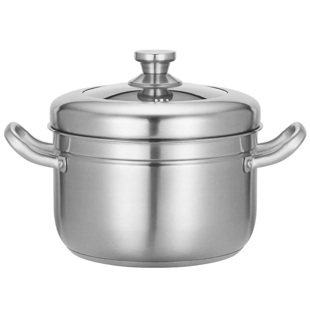 Food Steamer 24cm 304 Stainless Steel Multi Layer Cooking Pot with Lid