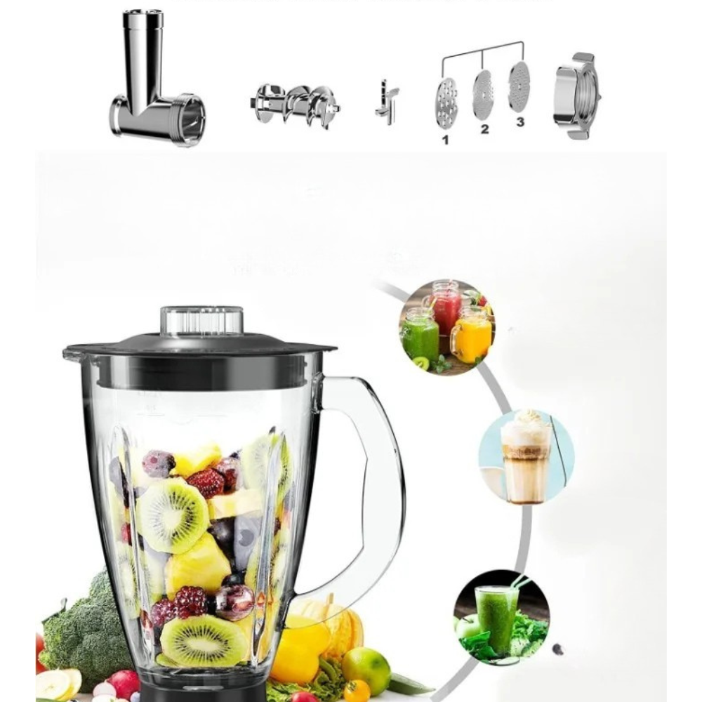 Stand Mixer 8L Multifunction Electric Dough Kneader Meat Grinder Blender Machine – Black