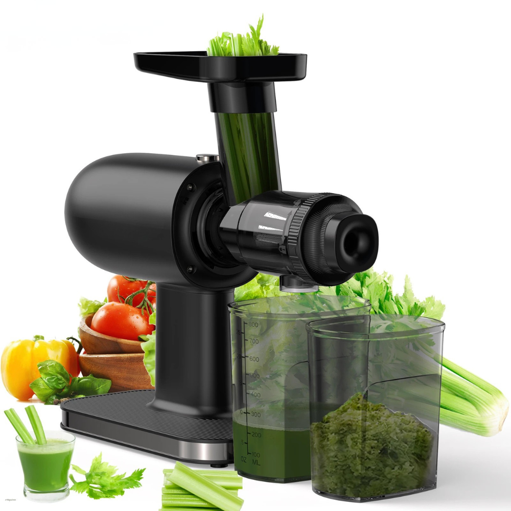 Cold Press Juicer Slow Masticating Fruit Vegetable Juice Extractor with Reverse Function – Black