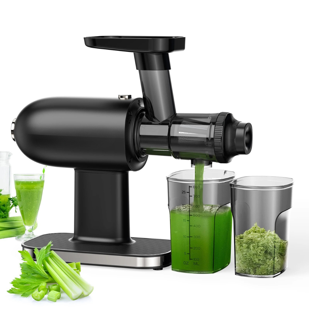Cold Press Juicer Slow Masticating Fruit Vegetable Juice Extractor with Reverse Function – Black