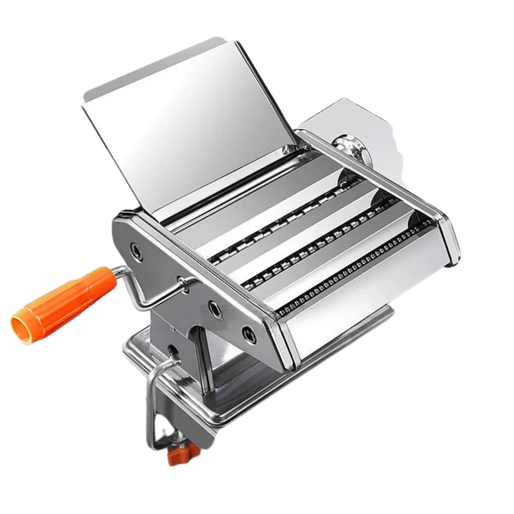 Manual Pasta Maker 3 Blade Stainless Steel Noodle Dough Roller Machine with Adjustable Thickness – Silver