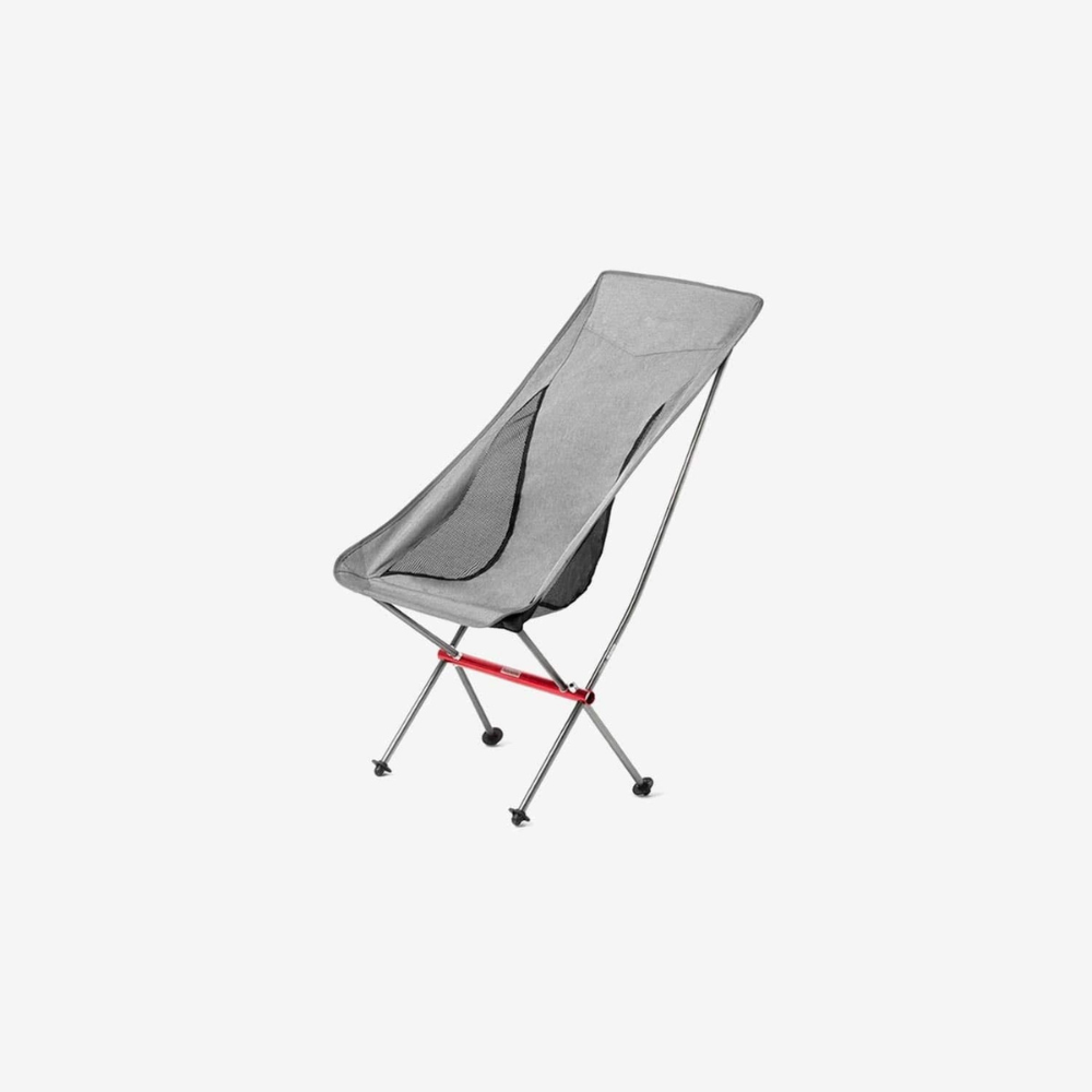 Camping Moon Chair Lightweight Folding Outdoor Backpack Seat with Aluminum Alloy Frame – Gray