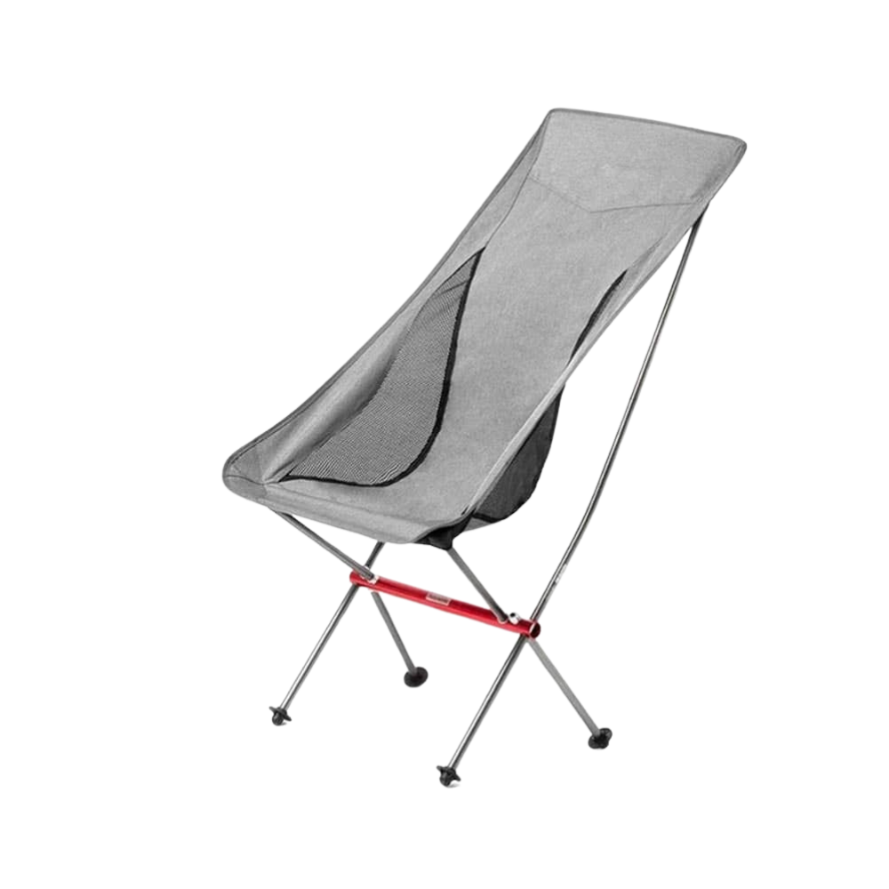 Camping Moon Chair Lightweight Folding Outdoor Backpack Seat with Aluminum Alloy Frame – Gray