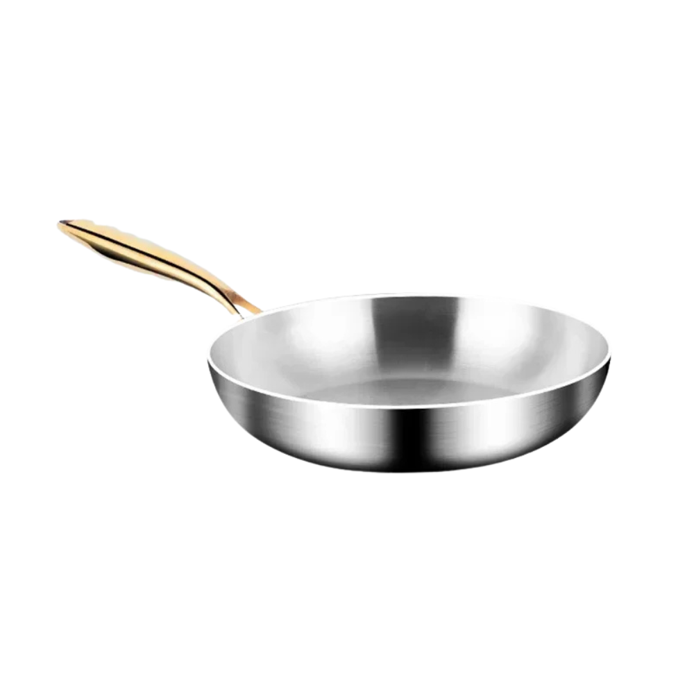 Frying Pan 28cm 316 Stainless Steel Chef Wok for Gas & Induction Cooking