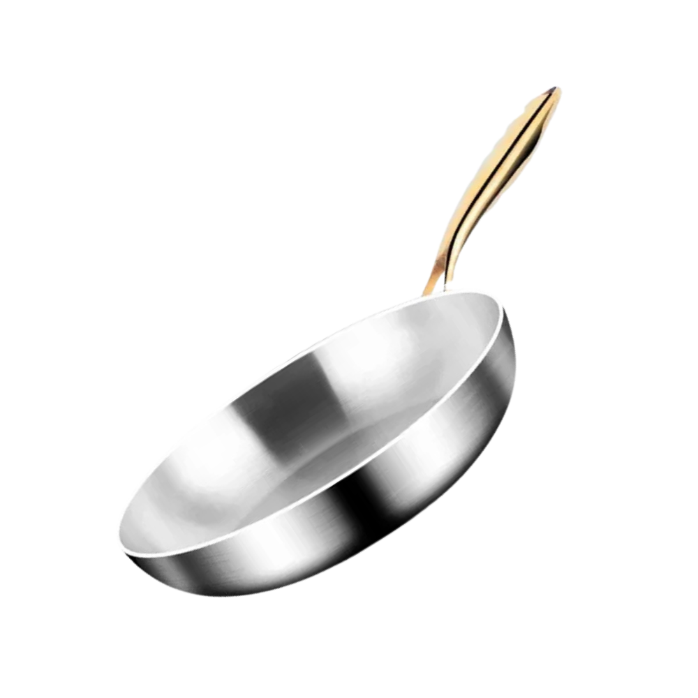Frying Pan 30cm 316 Stainless Steel Chef Wok for Gas & Induction Cooking