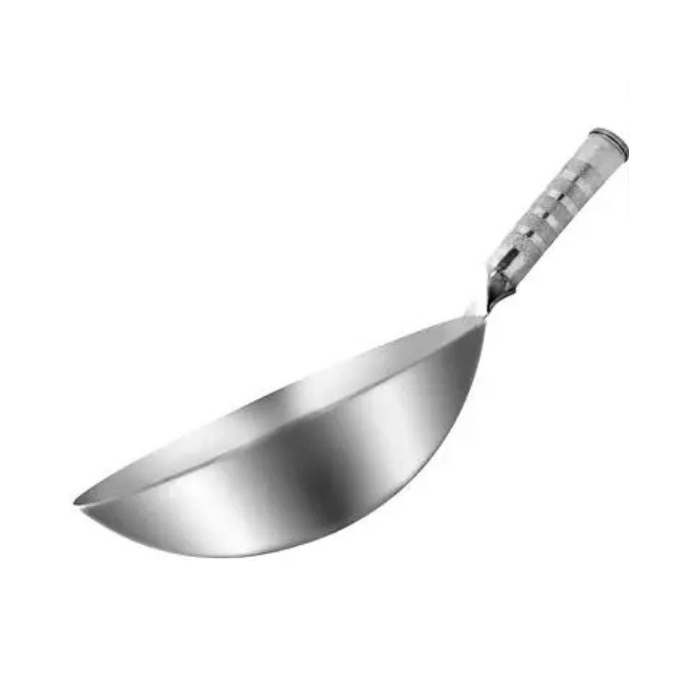 Stainless Steel Wok 36cm Handmade Non-Coated Stir Fry Pan for Gas Cooker