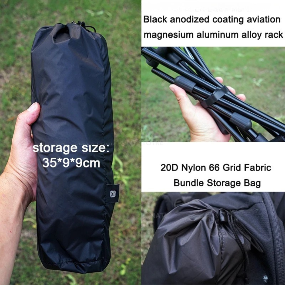 Ultralight Folding Camping Chair 650g Portable Moon Chair for Hiking Fishing Backpacking – Blue
