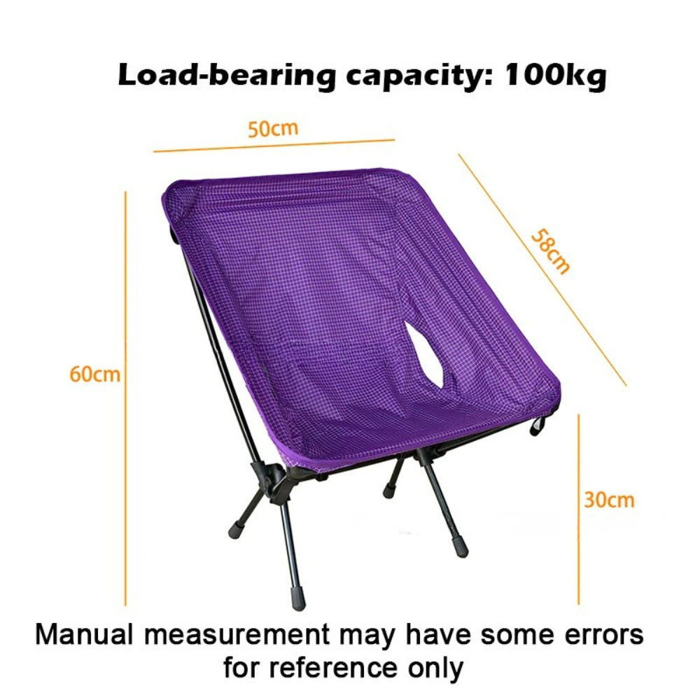 Ultralight Folding Camping Chair 650g Portable Moon Chair for Hiking Fishing Backpacking - Blue