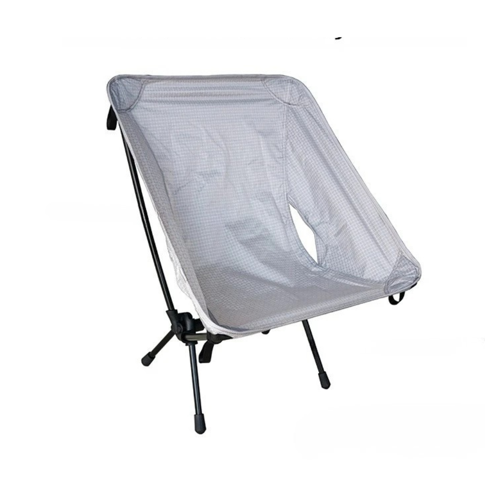 Ultralight Folding Camping Chair 650g Portable Moon Chair for Hiking Fishing Backpacking – Gray