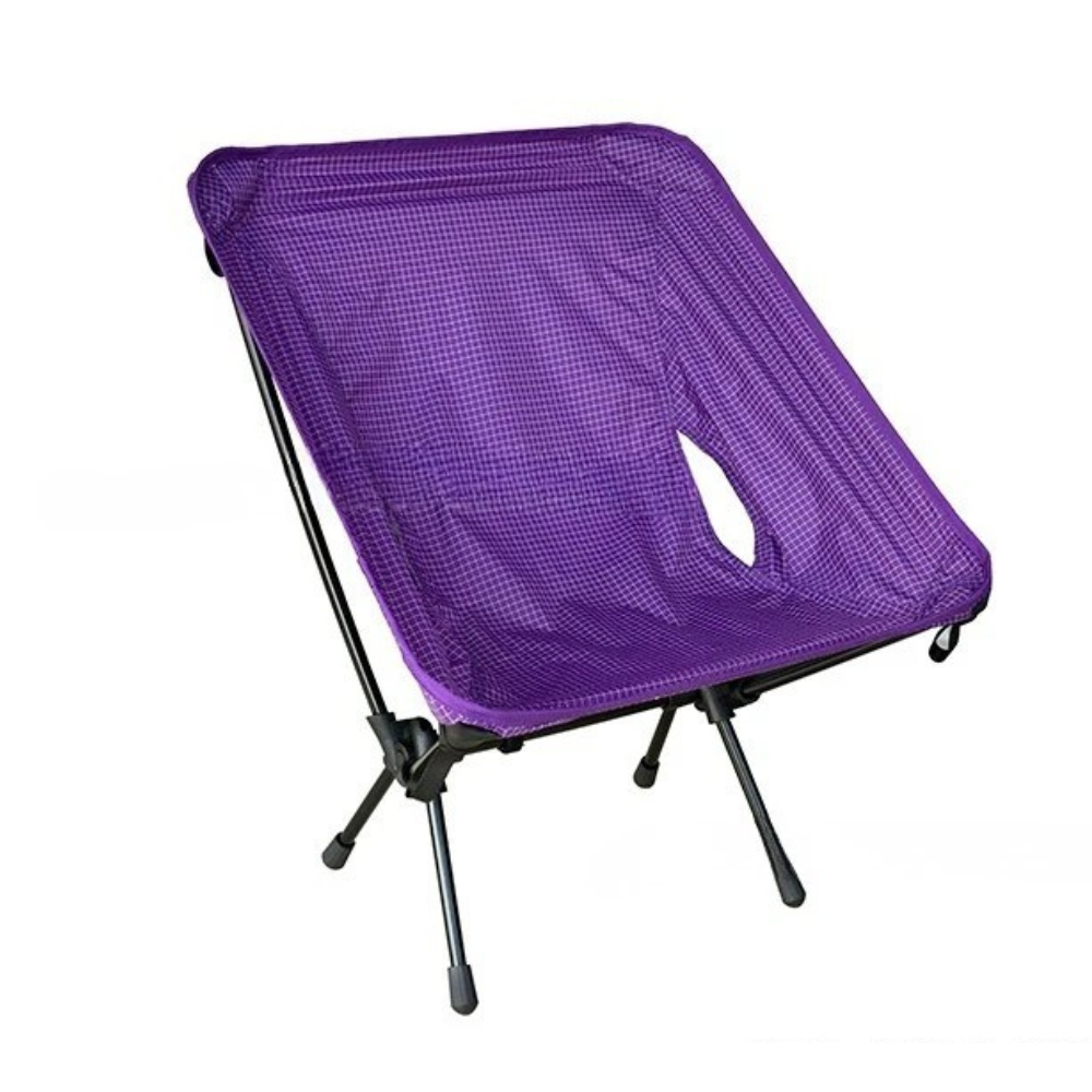 Ultralight Folding Camping Chair 650g Portable Moon Chair for Hiking Fishing Backpacking – Purple