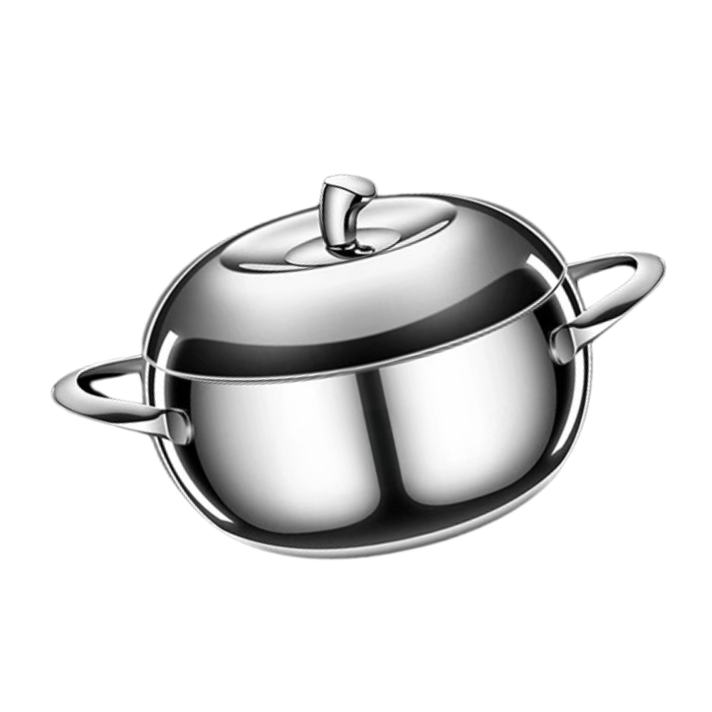 304 Stainless Steel Stock Pot 22cm 3.8L Apple Shape Soup Stewing Pot with Lid