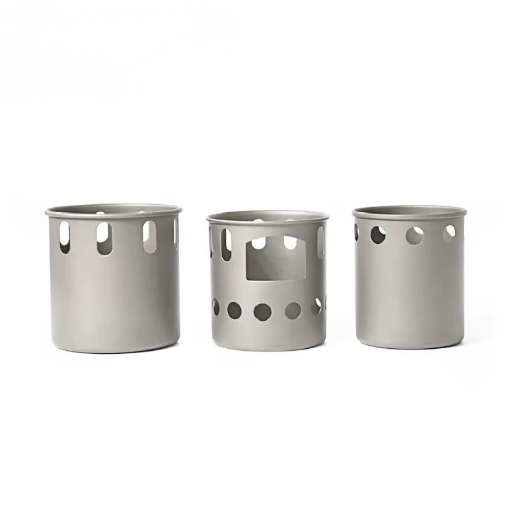 Titanium Wood Stove 151g Ultralight Backpacking Outdoor Cooking System – Silver