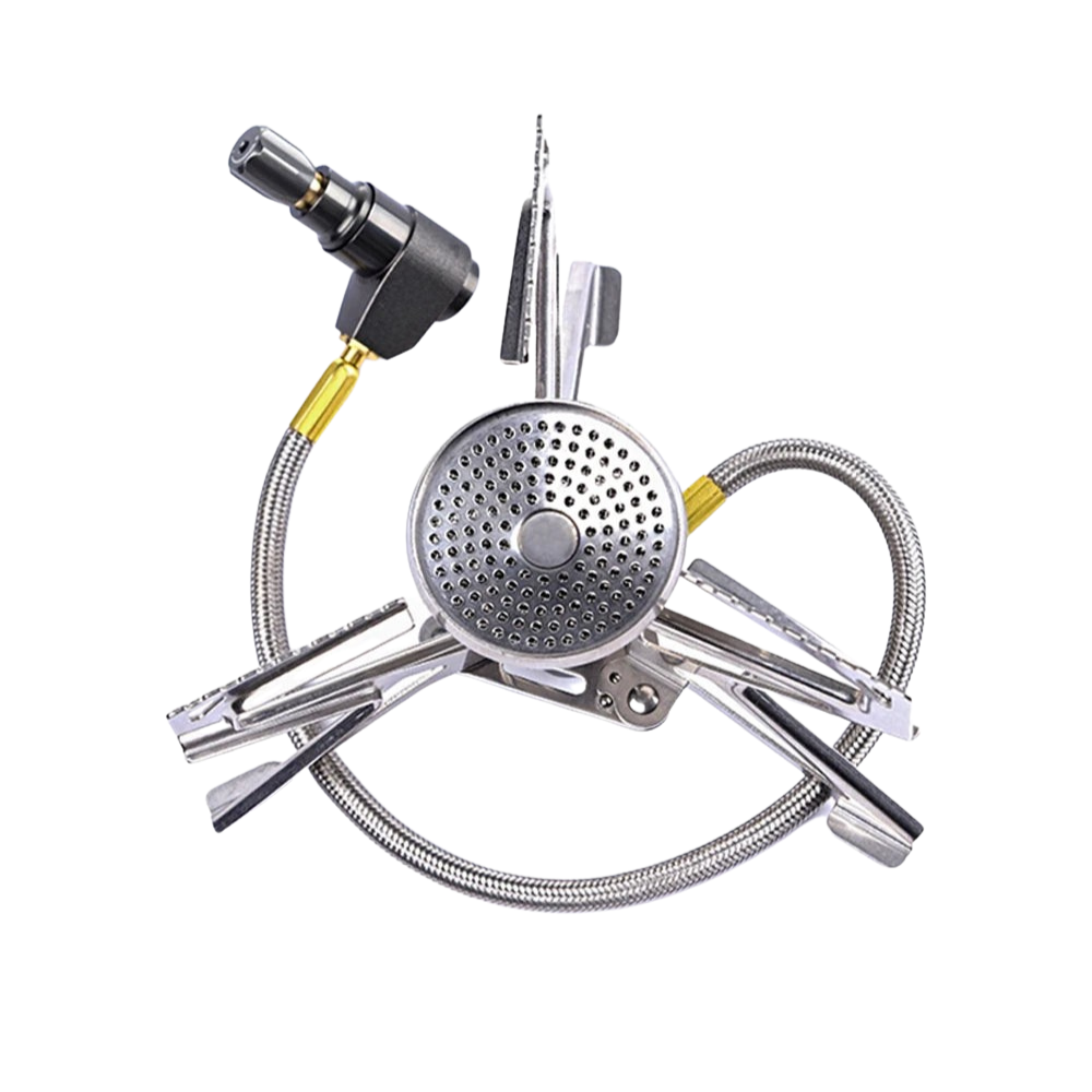 Camping Stove 2900W Pressure Regulator Remote Gas Burner Backpacking Cooker – Silver