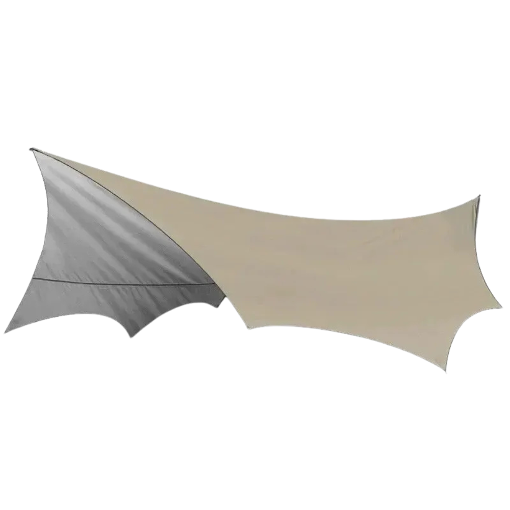 5.1×5.1m Large Waterproof Butterfly Camping Tarp Sun Shelter – Khaki