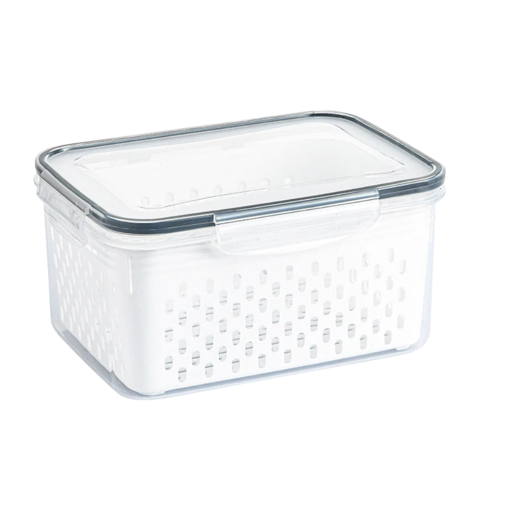 3300ml Refrigerator Food Storage Container with Lid & Drain Basket