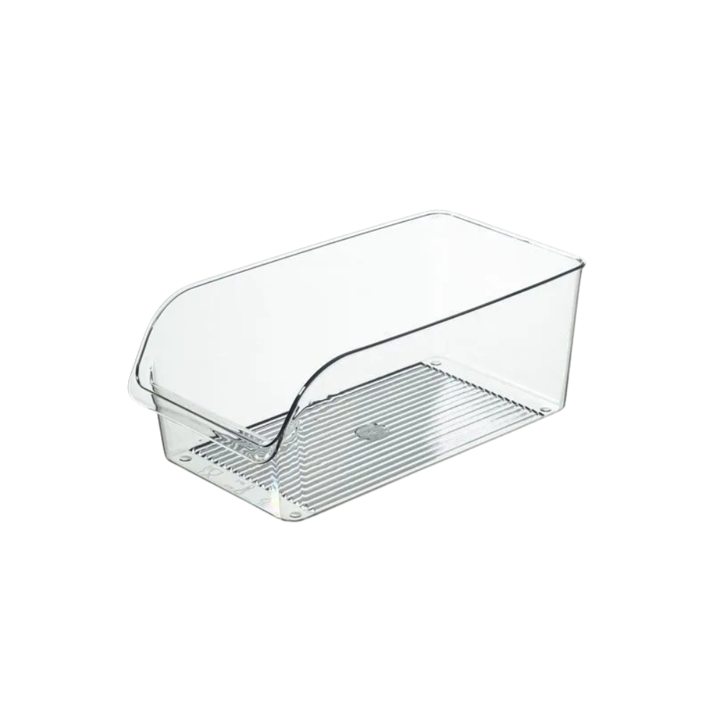 Fridge Organiser Bin 31 cm PET Food Storage Container with Handles - Clear