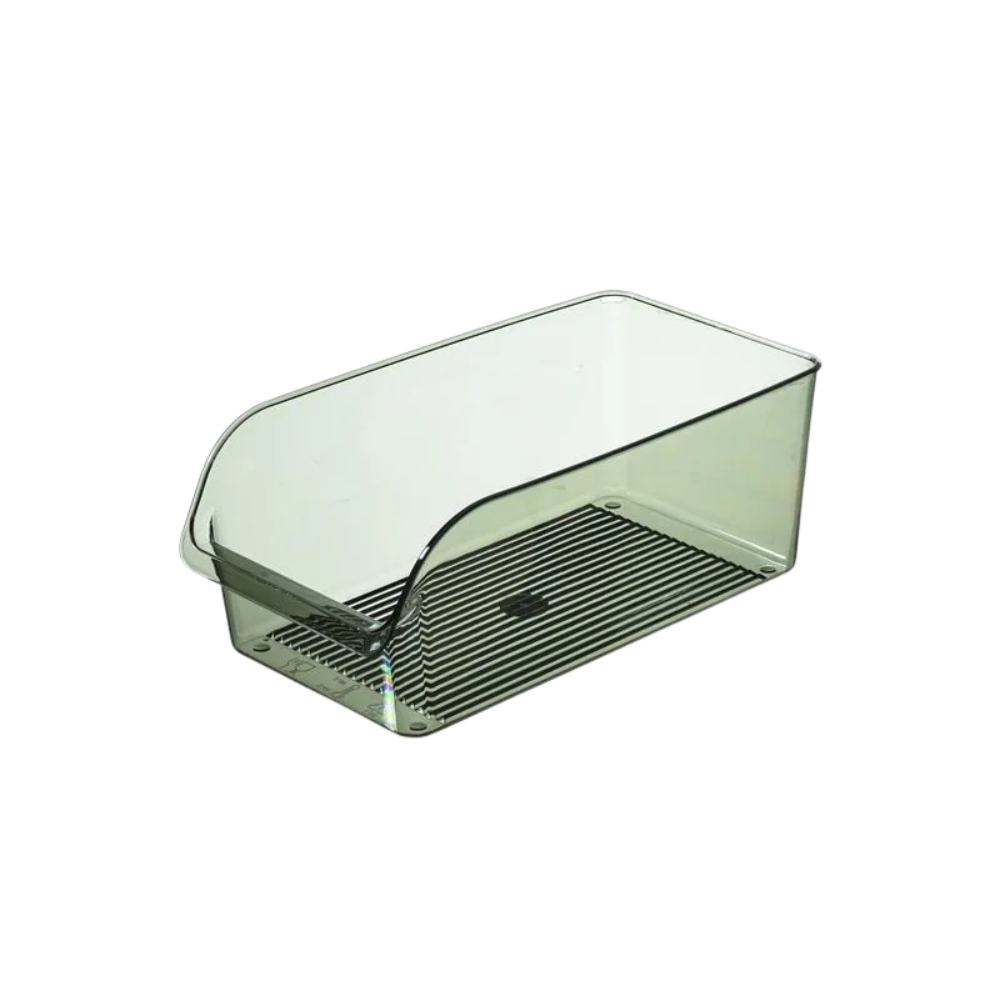 Fridge Organiser Bin 31 cm PET Food Storage Container with Handles - Green