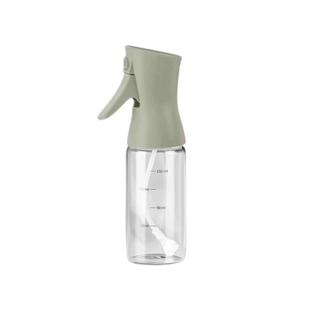 Oil Spray Bottle 150 mL Glass Cooking Oil and Vinegar Mister for Kitchen - White