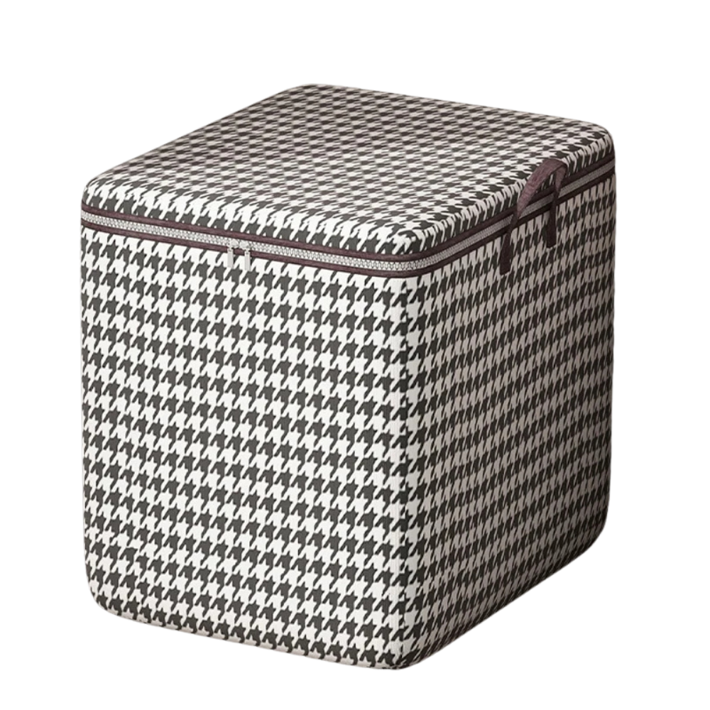 Extra Large Plaid Foldable Storage Box with Handles – 110L