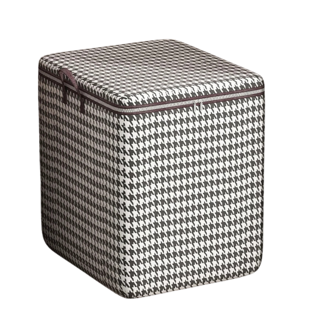 Extra Large Plaid Foldable Storage Box with Handles – 140L