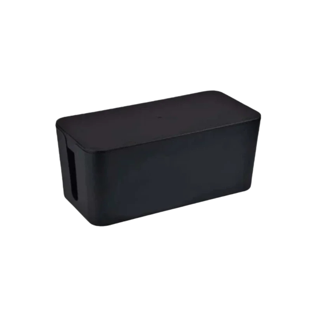 Desktop Cable Storage Box Power Strip Organizer – Black